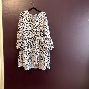 Black and white leopard print dress